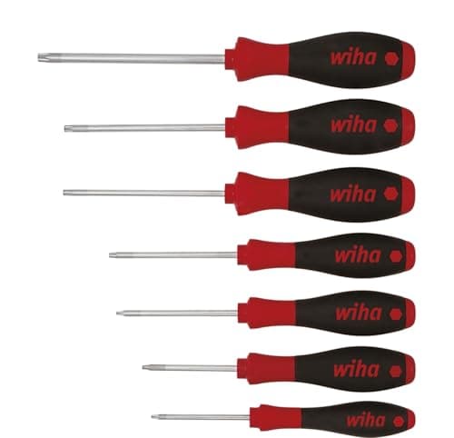 Image of Wiha SoftFinish TORX Screwdriver Set – 7 Piece Precision Hardened Chrome‑Vanadium Blades | Ergonomic SoftFinish Grip | T6–T25 Star Drivers for Electronics, Automotive & Industrial Use