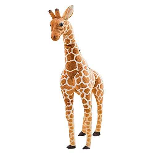Image of Hengqiyuan Giant Giraffe Cuddly Toy Large Plush Toy Doll Decoration Gift Kids Toy XXL Brown Yellow,100cm
