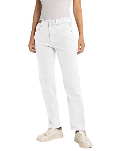 Image of Replay women's jeans made of comfort denim, white (Optical White 001), 27W / 34L