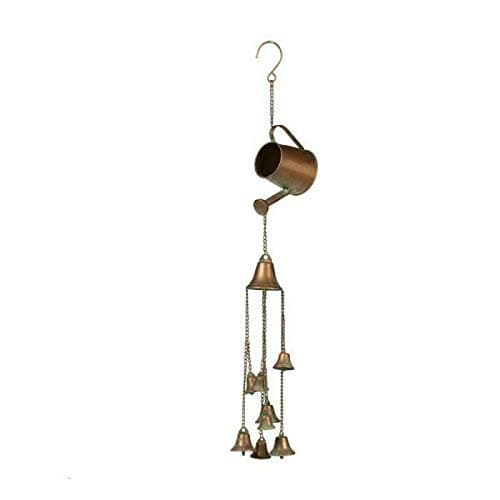 Image of Galvanised Metal Watering Can Wind Chimes | Vintage Copper Home Garden Ornament