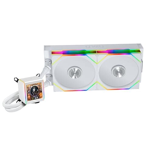 Image of Lian Li Galahad II LCD TL Wireless Performance AIO CPU Cooler – Dual 140mm TL Fans, 2.88” IPS Screen, 8th Gen Asetek Pump, ARGB Lighting, L-Connect 3 Software, Premium Design 280mm White