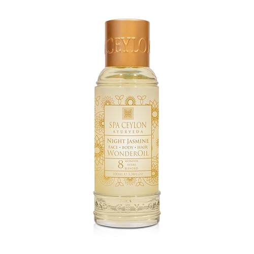 Image of SPA CEYLON Wonder Oil Night Jasmine, Enriching Moisturizing Body Oil with Ayurvedic Herbs for Skin & Hair Vitality, Vegan & Organic, Non-Greasy