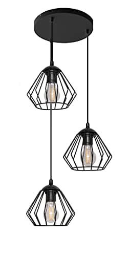 Image of Helam Agat Cluster Pendant Ceiling Light Black 38cm