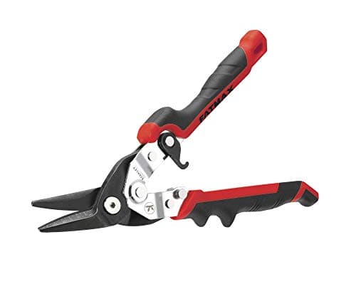 Image of Stanley Red Ergo Aviation Snips Left Cut 250mm (10in)