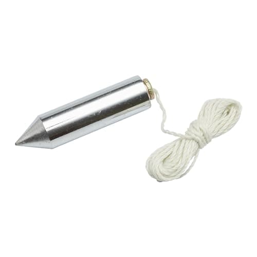 Image of Fit For The Job 2 inch (50mm) Heavy Duty Steel Plumb Bob and Line, 2.5m (8ft), Plumb Line for Wallpaper Hanging, Boxing in Pipes, Bricklaying and Perfect Straight Vertical Lines