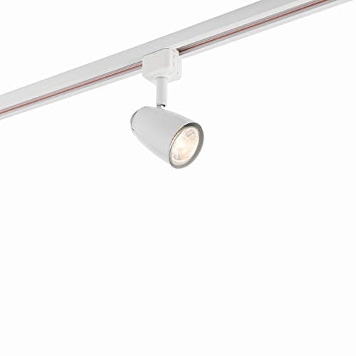 Image of Monte Multi Directional Gloss White and Chrome Finish Mains Track GU10 LED Compatible Adjustable Spotlight Track Head Lighting