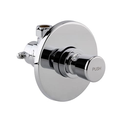 Image of ENKI, Vision, BT4024, Chrome, Self-Closing Shower Tap Concealed Recess, Time Adjustable 10-20 Second, Solid Brass Non-Concussive Shower Valve Tap, Push Button Bathroom Shower Valve, 1 Year Guarantee