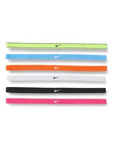 Image of Nike Men's Flex Classic Headbands 6-Pack Headbands Running Fitness Training Sports Hairband Set Non-slip Elastic, Volt/Vivid Pink/White, One Size