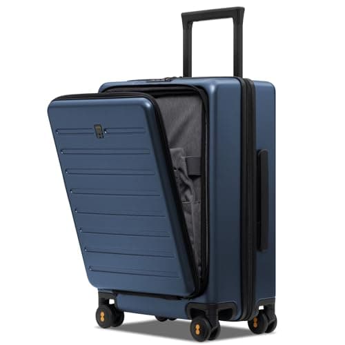 Image of LEVEL8 Carry on Suitcase 20 Inch, Travel Suitcase Cabin Luggage with Laptop Compartment, PC Hardside 4 Spinner Wheels Silent with TSA for Business(54.5CM, 38L,Blue)
