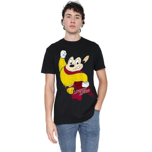 Image of Mighty Mouse Classic Hero Unisex T Shirt, Black, X-Large