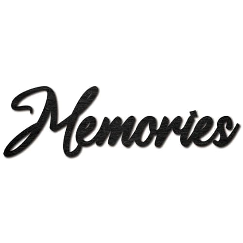 Image of CREATCABIN Memories Word Cutout Sign Laser Cut Wood Letter Sign Black Wall Decor Unfinished Wooden Signs Wall Art Basswood Hanging Sculpture Decor for Crafts DIY Farmhouse Living Room 11.9x3.5Inch