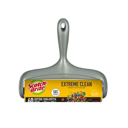 Image of 3M Scotch 50% Stickier Scotch-Brite Large Surface Area Lint Rollers: 8 in. x 31.4 ft. / 60 Sheets [50% Stickier Large Surface] (Natural) / 50% Stickier Large Surface