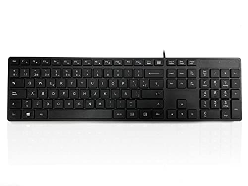 Image of Accuratus 301 - Spanish - USB Full Size, Super Slim Multimedia Keyboard with Square Modern Keys - Black