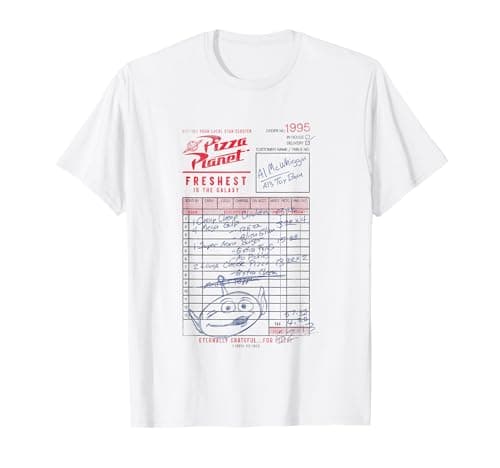 Image of Disney Pixar Toy Story Pizza Planet Order 1995 Vintage Logo T-Shirt