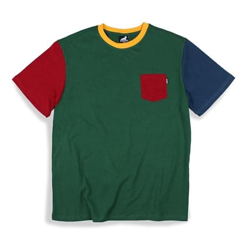 Image of Agora Colour Block Hoodie (Green T Shirt, Small)