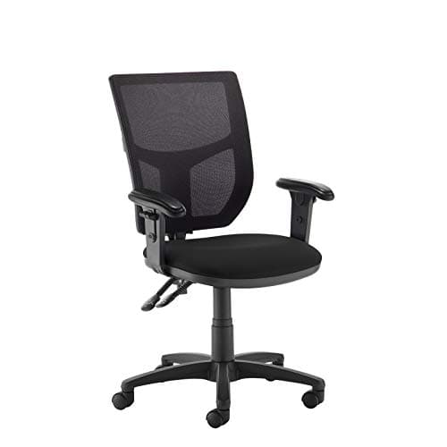 Image of Mr Office Altino 2 lever high mesh back operators chair with adjustable arms, Black