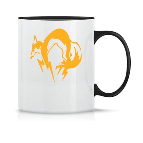 Image of Metal Gear Solid Fox Coffee Cup in Classic Magical Ceramic White Black Pink 330 ml