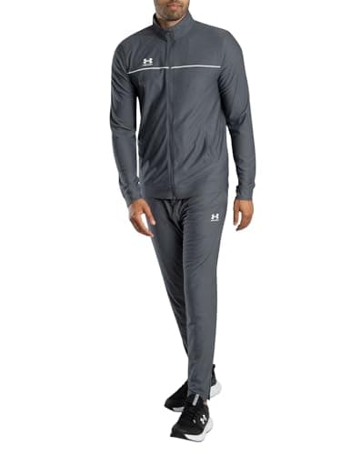 Image of Under Armour Men's Challenger Tracksuit, Men's Tracksuit with Fast-Drying Material and Ankle Zips, Comfortable and Tough Gym Wear for Sports and Training,Castlerock / / White,LG