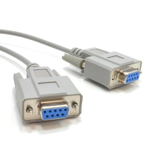 Image of kenable Serial RS232 Null Modem Cable DB9 Female to Female for PC Data Transfer and Satellite Receiver Updates Beige 2m