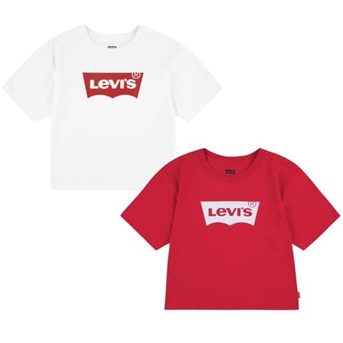 Image of Levi's Kids Girl's T-Shirt 2 Pack White/Red