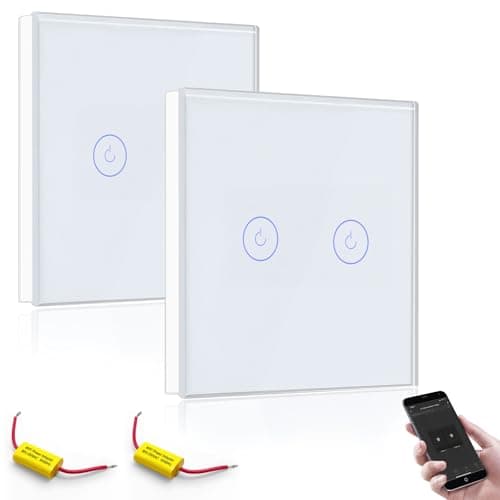 Image of BSEED WiFi Touch Switch White,2 Gang 2 Way Smart Light Switch Compatible with Alexa and Google Home,with Smart Life Remote Control(No Hub Required)-No Need Neutral Wire-2 pack