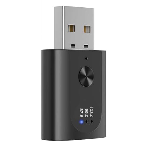 Image of Car Bluetooth 5.3 FM Transmitter, USB Bluetooth Adapter for Car Wireless Audio Music Receiver Adapter Bluetooth Transmitter with Hands-Free Calling for Car Radio Stereo Auto Memory