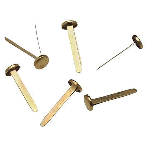 Image of 25mm Brass Plated Paper Fasteners Binder PK 50 Split PINS