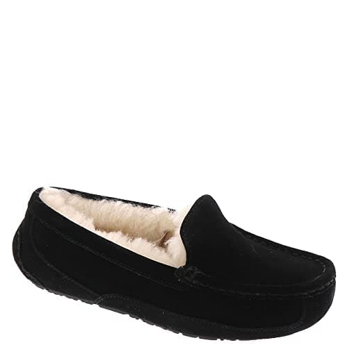 Image of UGG Kids Ascot SLIPPER, Black Suede, 5 UK