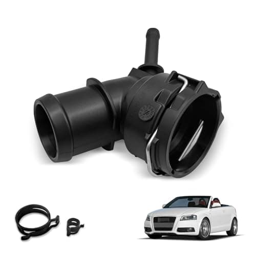 Image of 1K0122291BE Radiator Coupling Coolant Hose Upper Connector Compatible With Audi A3 Q3 S3 TT VW Jetta Caddy Golf Touran 5QD122291AD