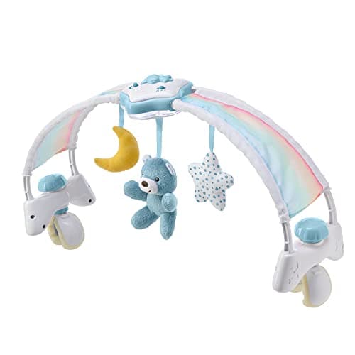 Image of Chicco Rainbow Arch Development Game 2 in 1 Compatible with Next2Me Bed, Crib Panel with Rainbow Arch and Night Light with Music and Pendants - Baby Toy 0+ Months, Blue