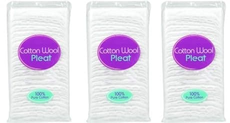 Image of x3 CottonTree 100% Pure Cotton, Super Soft Cotton Wool Pleat, White