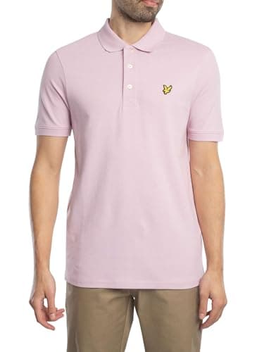 Image of Lyle & Scott Mens Short Sleeve Polo Shirt Pink Light X574 M