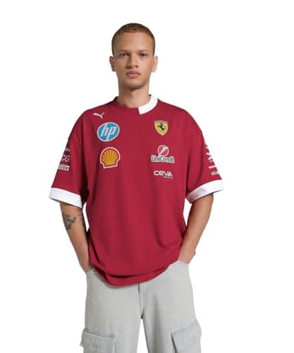 Image of PUMA Scuderia Ferrari F1 2025 Driver's Oversized Tshirt - Red - Size: M