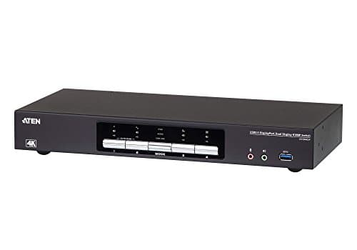 Image of ATEN 4K USB 3.0 Dual Display KVMP Switch 4 Port CS1944DP (4096 x 2160 @ 60Hz and 3840 x 2160 @ 60Hz; 2-Port USB 3.1 Gen 1 hub, 5 Gbps) Supports MST UK | #1 KVM Market Leader
