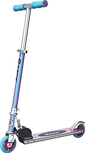 Image of Razor A Kick Scooter, Special Edition Holographic, Aluminum Folding Scooter, Blue/Pink