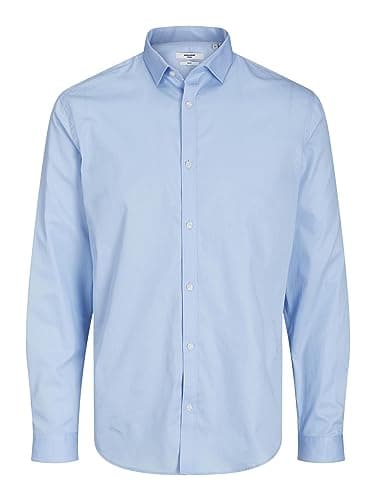 Image of JACK & JONES Mens Jprblacardiff L/S Noos Long Sleeve Shirt, Windsurfer/Fit: Slim Fit, M UK