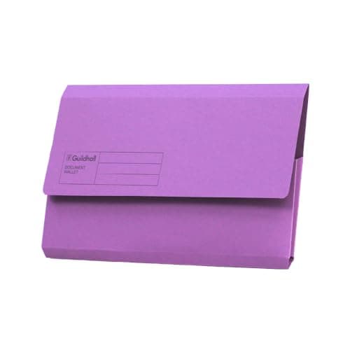 Image of Exacompta Guildhall Document Wallets, 285 gsm, Foolscap - Violet, Pack of 50