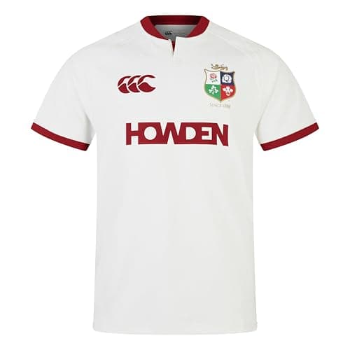 Image of Canterbury Adult Unisex British & Irish Lions Replica Training Rugby Jersey | Official British & Irish Lions Licensed Product Technical Rugby Jersey, Egret, S