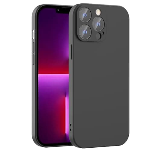 Image of Honara Silicone Case for iPhone 13 Pro Max, Full Camera Protection, Slim Liquid Silicone Phone Bumper Cover, Soft Touch, Antiskid, DustProof, Shockproof, Drop-Resistant, Anti-Scratch Cases (Black)