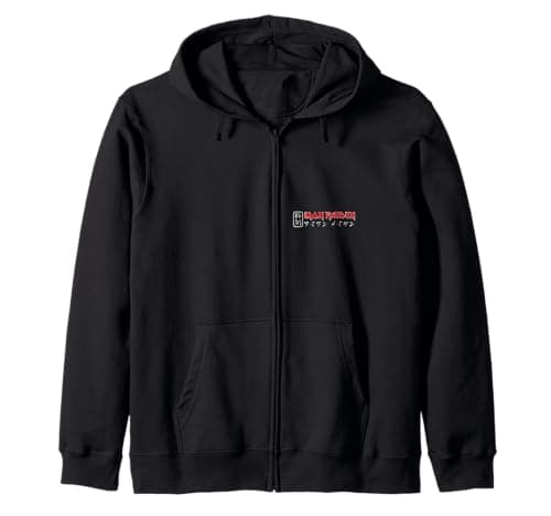 Image of Iron Maiden - Senjutsu Stacked Logo Eddie Red Circle Zip Hoodie
