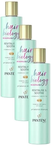 Image of Pantene Revitalize & Soothe Menopause Shampoo, 250ml, For Dry Hair And Scalp, Helps Densify Thinning Hair, Vitamin B3 & White Tea, Thickening Products For Women