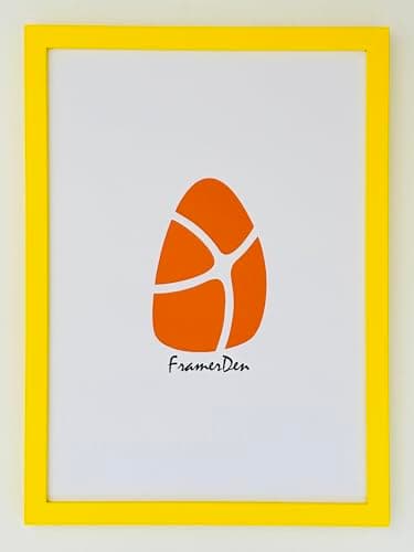 Image of FramerDen® 6x4 Yellow Poster Picture Frame Fits 6 x 4 Inch Size Poster Photo Artwork Print, Portrait & Landscape Wall Mountable & Tabletop, Perspex Front and MDF backing