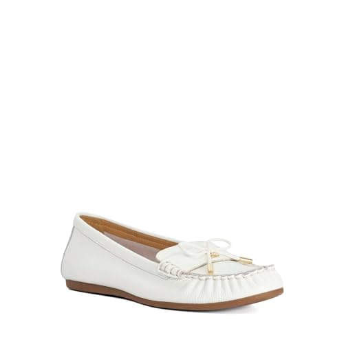 Image of Dune London Ladies Grier Leather Loafers Size UK 4 White