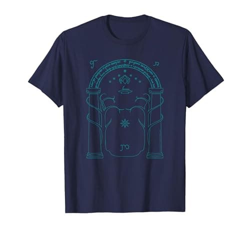 Image of The Lord of The Rings Doors of Durin T-Shirt, Men, Navy Blue, Medium