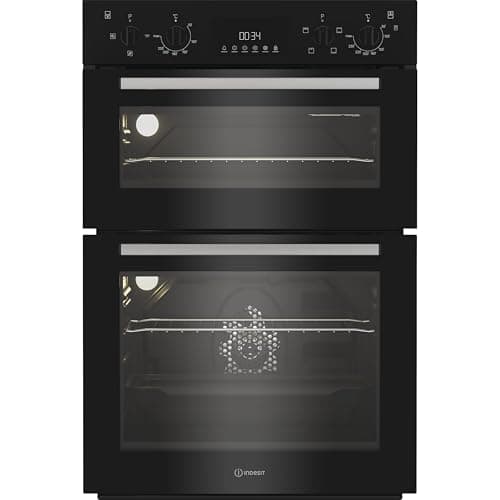 Image of Indesit Built In Electric Double Oven - Black - A/A Rated