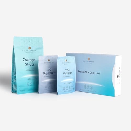 Image of Rejuvenated Radiant Pack 3-in 1 Collection (Collagen Shots, H30 Night Repair & Hydration) - 10,000 mg Marine Collagen Supplement Drink | Skin Repair During Sleep | Skin & Body Hydration (30 Servings)