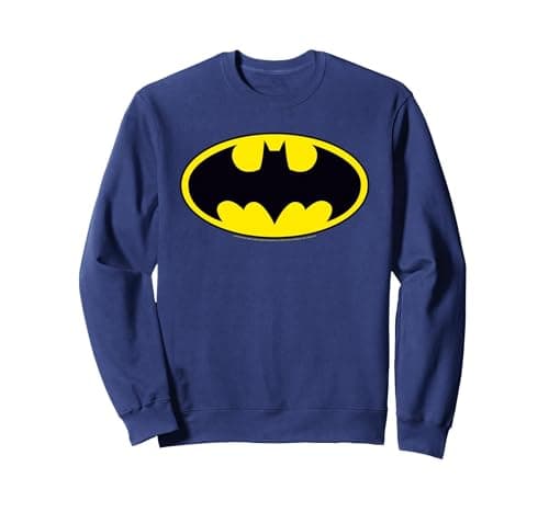 Image of DC Comics Batman Logo Sweatshirt, Adult Unisex, Navy Blue, Large