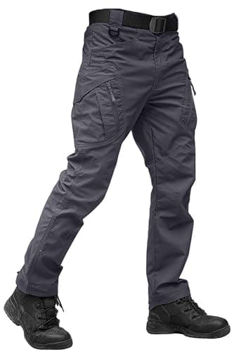 Image of TACVASEN Military Trousers Mens Tactical Outdoor Hiking Pants Walking Work Cargo Trousers Grey,34