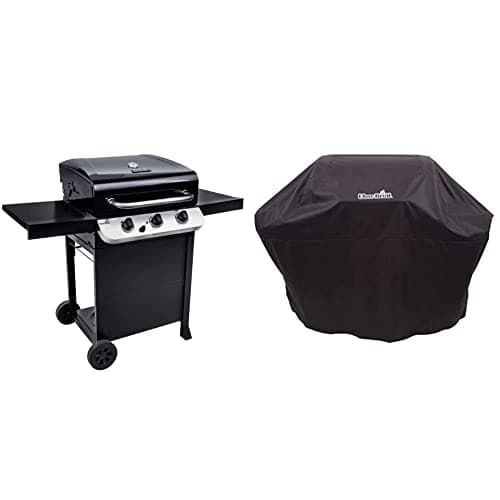 Image of Char-Broil Convective Series 310B - 3 Burner Gas Barbecue Grill, Black Finish with Barbecue Grill Cover, Black