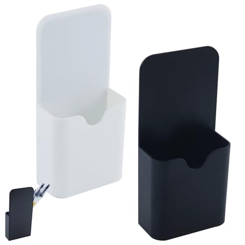 Image of 2 Pcs Magnetic Pen Marker Holders for Whiteboards/Fridge/Refrigerator, Magnetic Pen Pencil Holder Dry Erase Organizer for Home, Office, School (Black & White)
